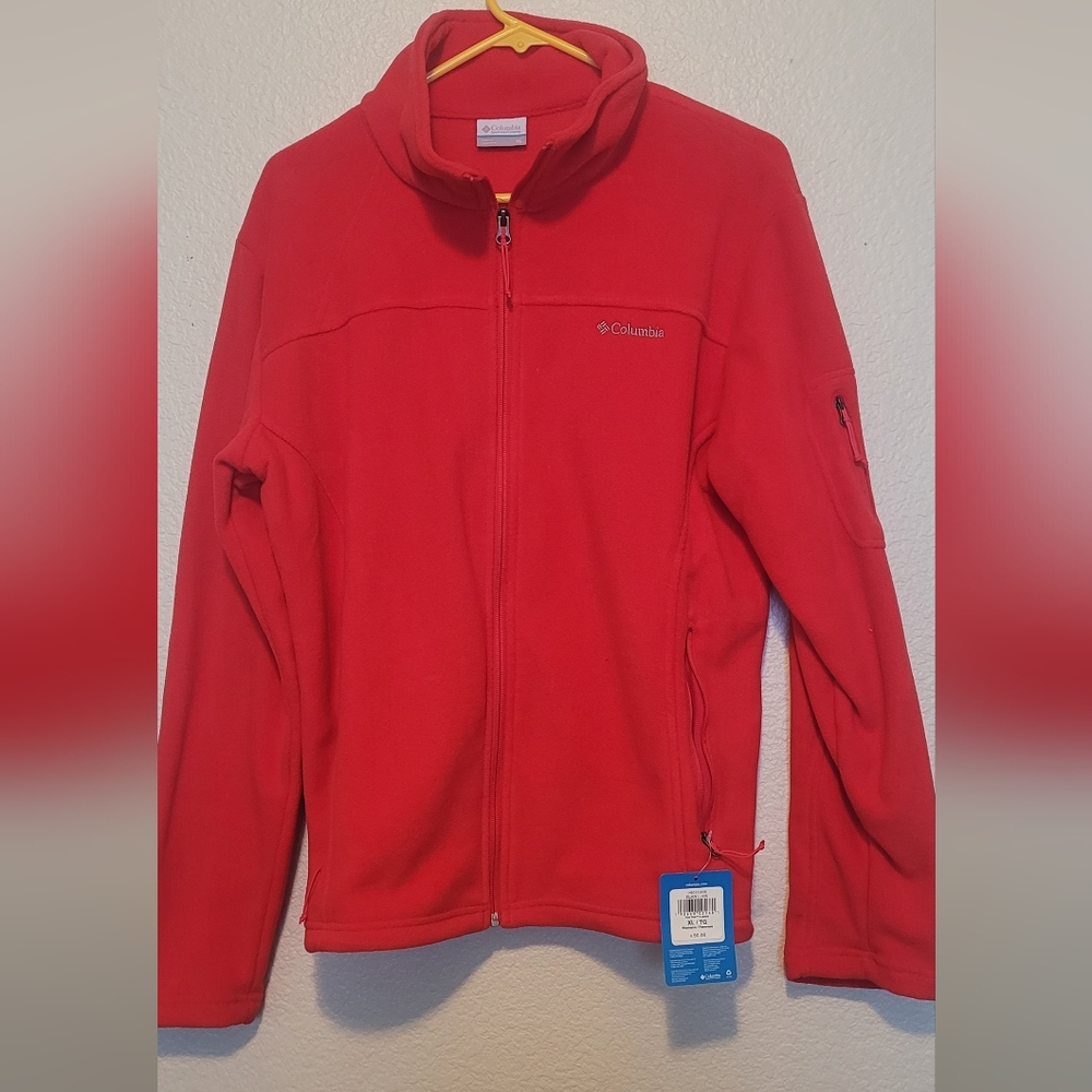 Columbia Womens Red Full-Zip Fleece Jacket